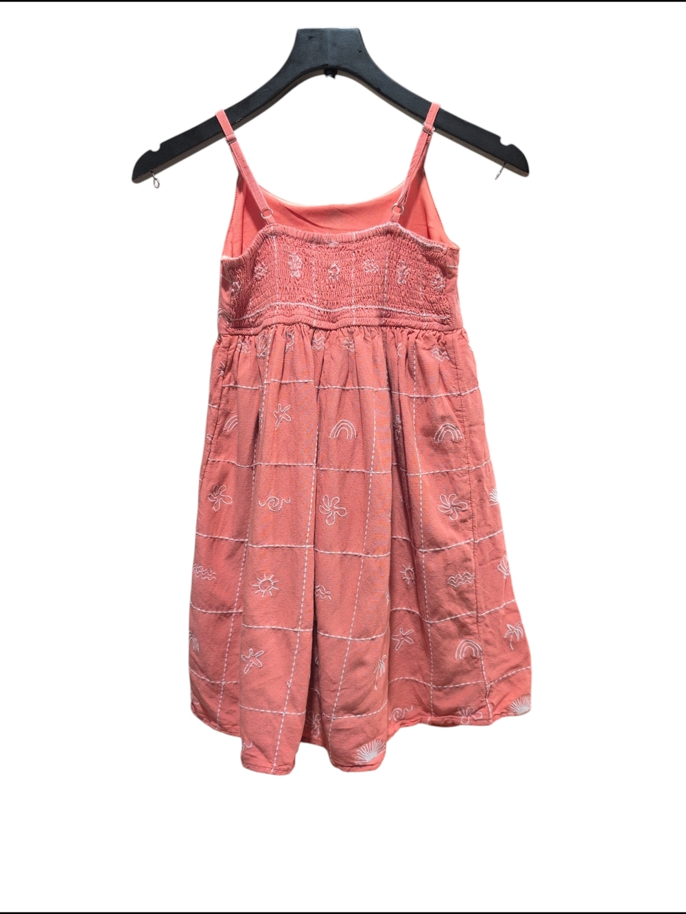 Midnight Sky Girls Coral Pink Embroidered Romper Jumpsuit Size 8